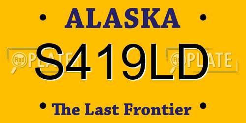 S419LD Alaska License Plate