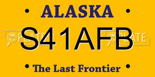 S41AFB Alaska License Plate