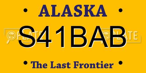 S41BAB Alaska License Plate