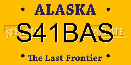 S41BAS Alaska License Plate