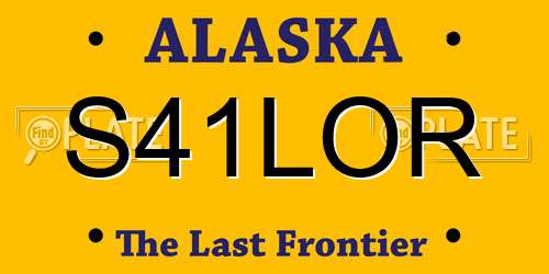 S41LOR Alaska License Plate