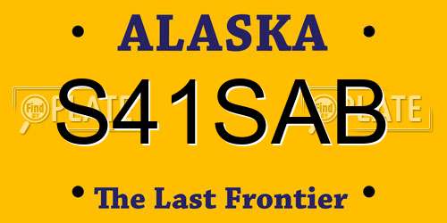 S41SAB Alaska License Plate