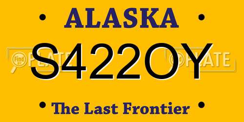 S422OY Alaska License Plate