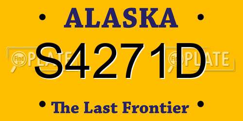 S4271D Alaska License Plate