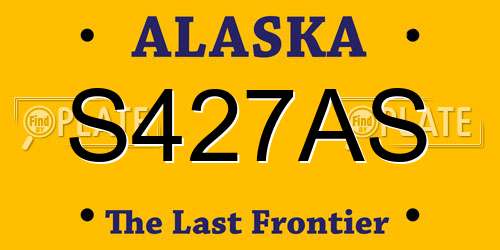 S427AS Alaska License Plate