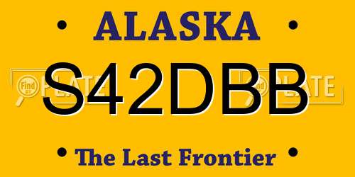 S42DBB Alaska License Plate