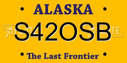 S42OSB Alaska License Plate