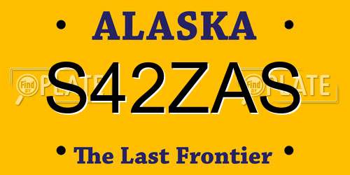 S42ZAS Alaska License Plate