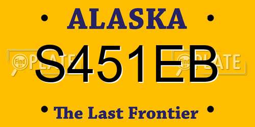 S451EB Alaska License Plate
