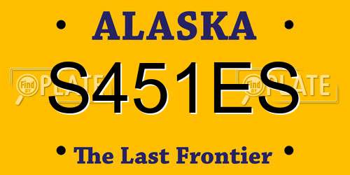 S451ES Alaska License Plate