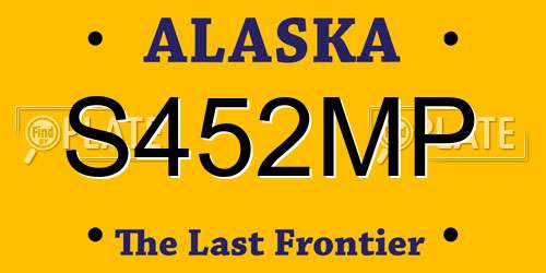 S452MP Alaska License Plate