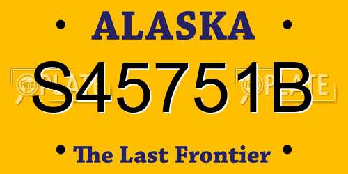 S45751B Alaska License Plate