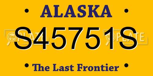S45751S Alaska License Plate
