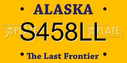 S458LL Alaska License Plate