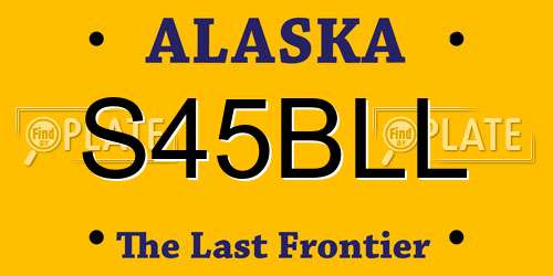 S45BLL Alaska License Plate