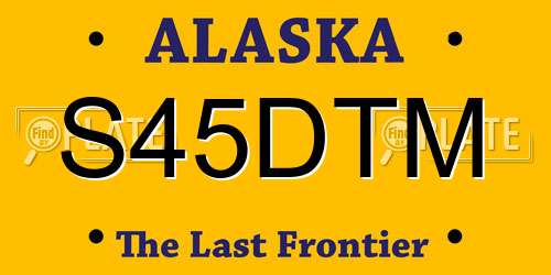 S45DTM Alaska License Plate