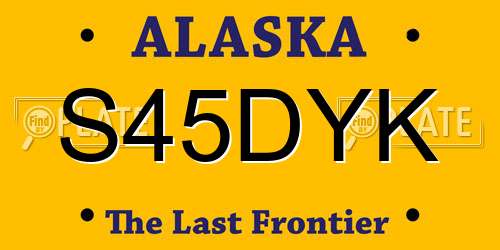 S45DYK Alaska License Plate