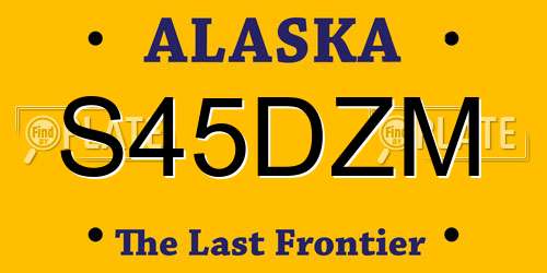 S45DZM Alaska License Plate