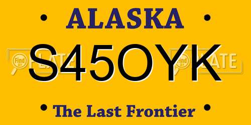 S45OYK Alaska License Plate