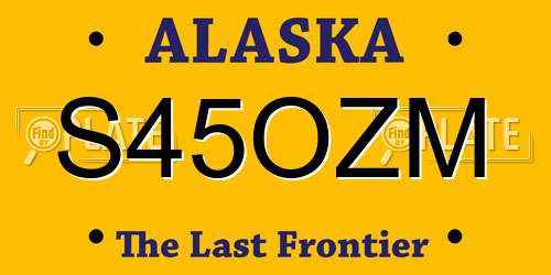 S45OZM Alaska License Plate
