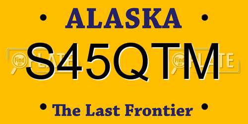 S45QTM Alaska License Plate