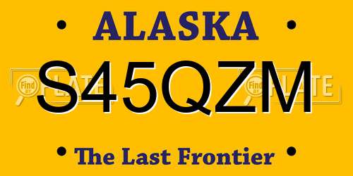S45QZM Alaska License Plate