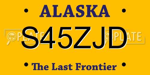 S45ZJD Alaska License Plate