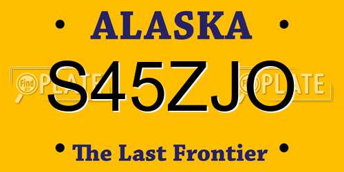 S45ZJO Alaska License Plate