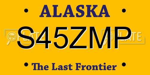 S45ZMP Alaska License Plate