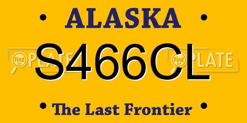S466CL Alaska License Plate
