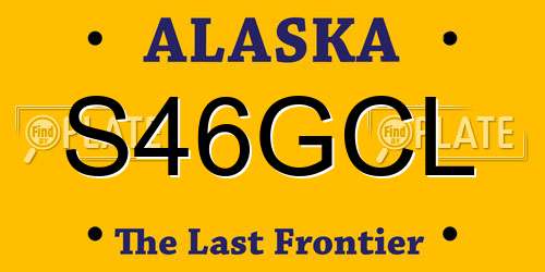 S46GCL Alaska License Plate
