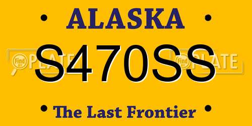 S470SS Alaska License Plate