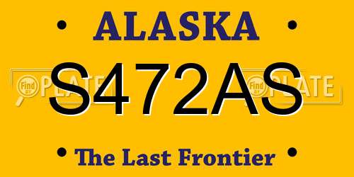 S472AS Alaska License Plate
