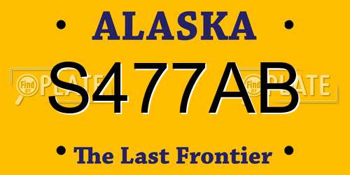 S477AB Alaska License Plate