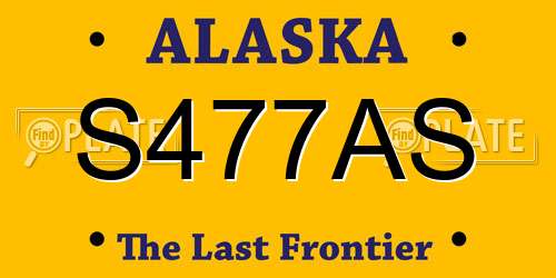 S477AS Alaska License Plate