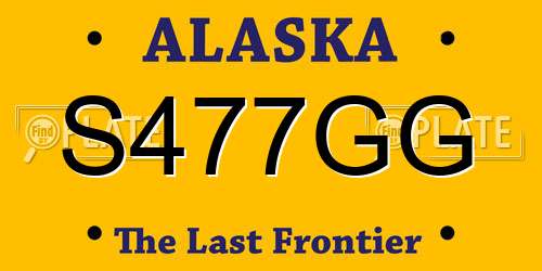 S477GG Alaska License Plate