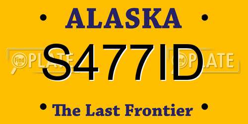 S477ID Alaska License Plate