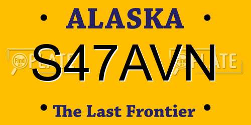 S47AVN Alaska License Plate