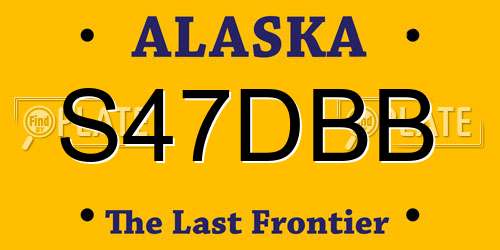 S47DBB Alaska License Plate