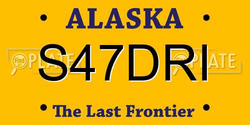 S47DRI Alaska License Plate