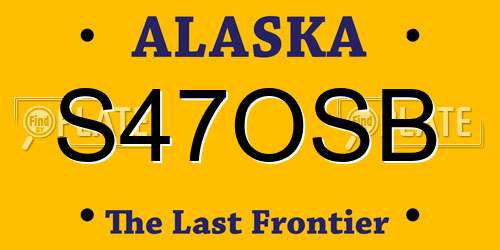S47OSB Alaska License Plate