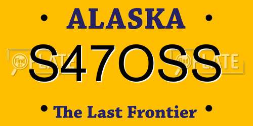 S47OSS Alaska License Plate