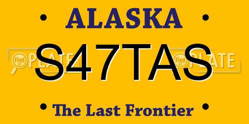 S47TAS Alaska License Plate