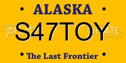 S47TOY Alaska License Plate