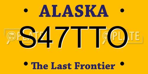 S47TTO Alaska License Plate
