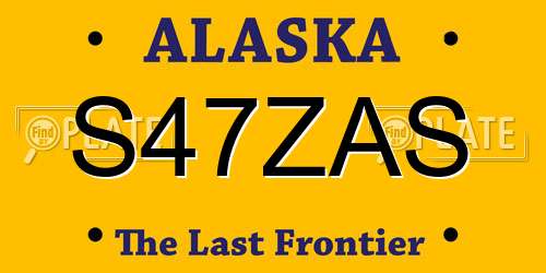 S47ZAS Alaska License Plate