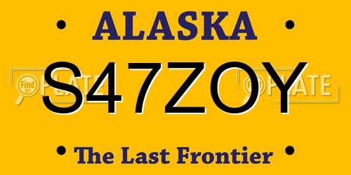S47ZOY Alaska License Plate