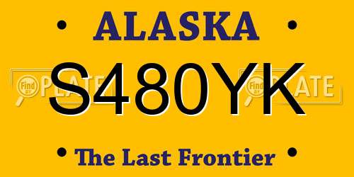 S480YK Alaska License Plate