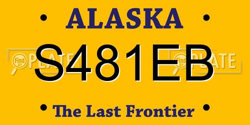 S481EB Alaska License Plate