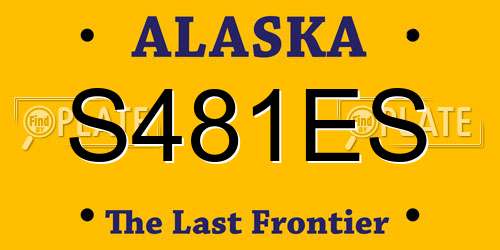 S481ES Alaska License Plate